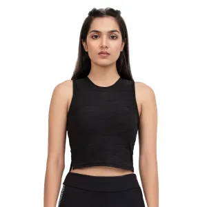 Aura 2-in-1 Crop Top - Black