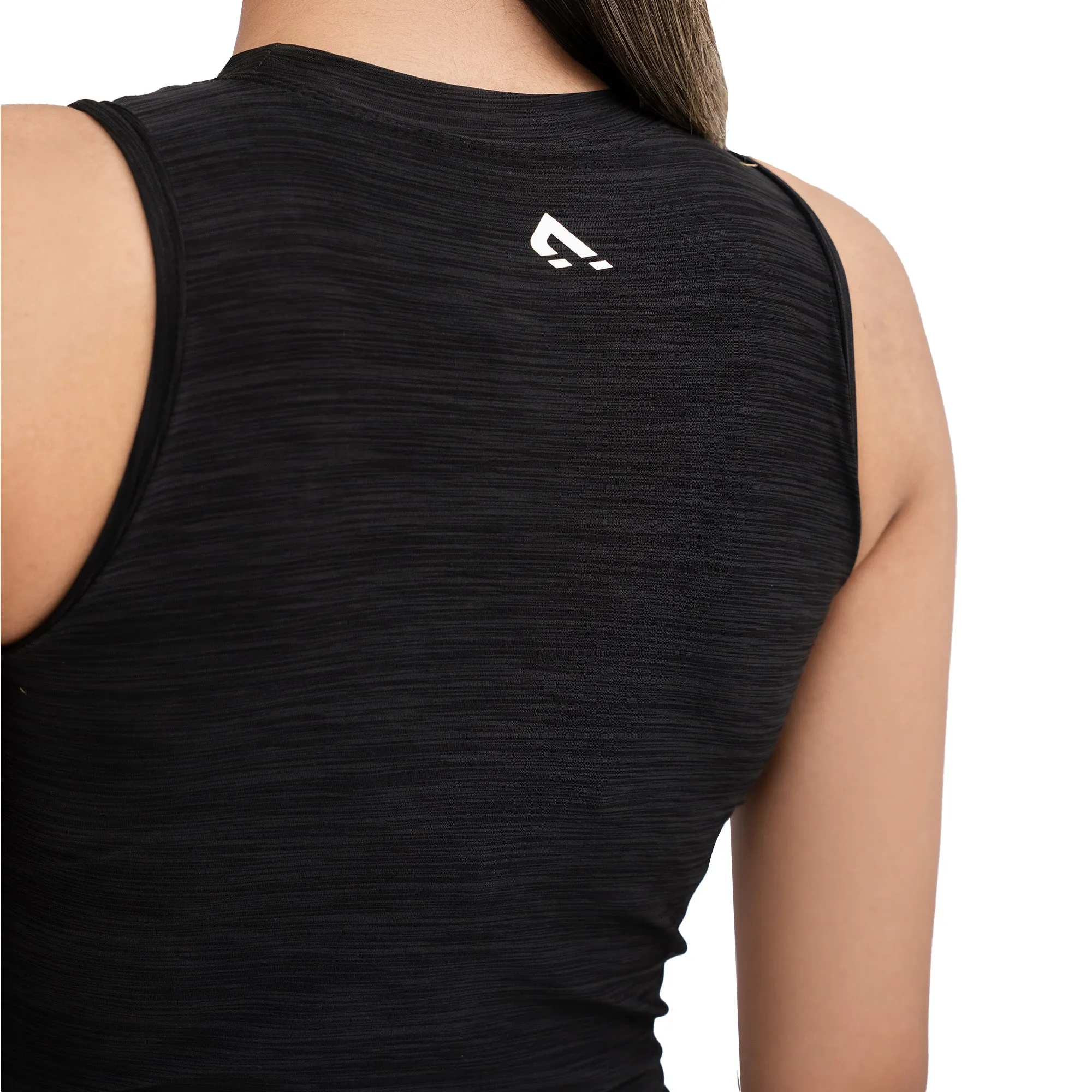 Aura 2-in-1 Crop Top - Black