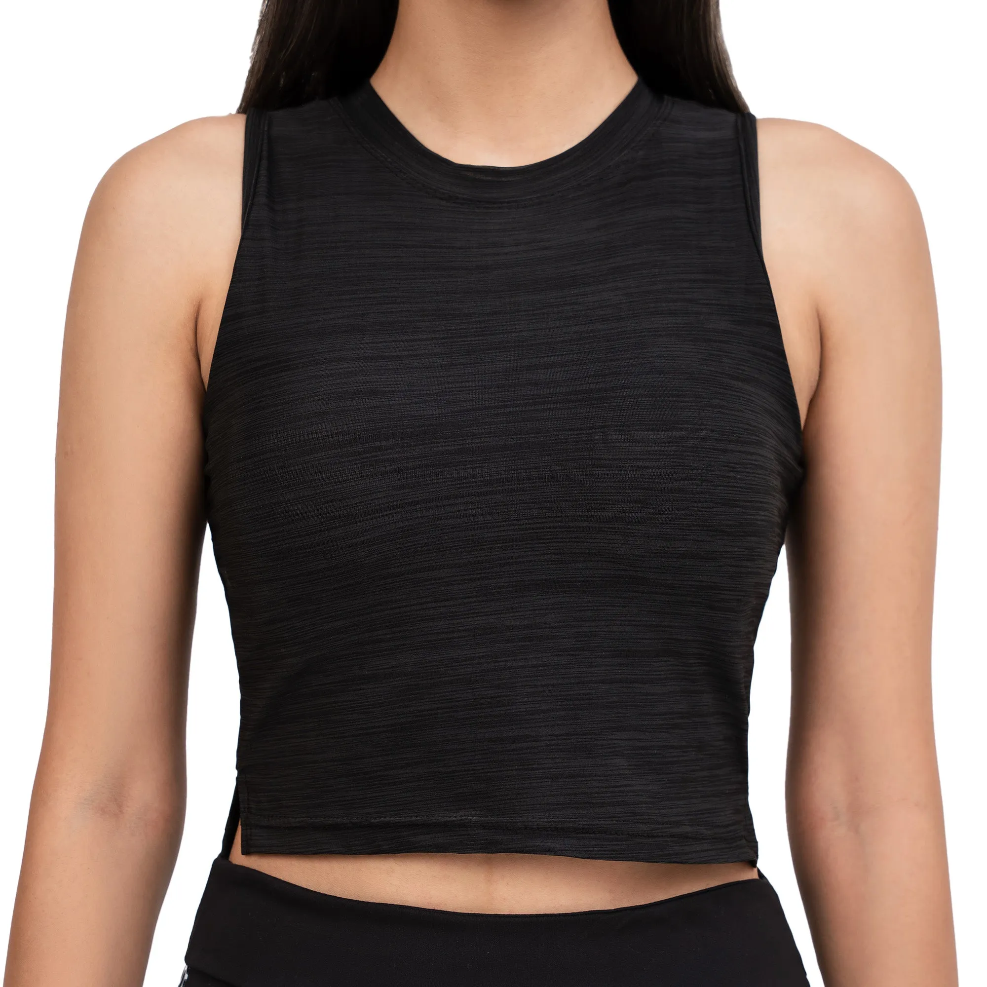 Aura 2-in-1 Crop Top - Black