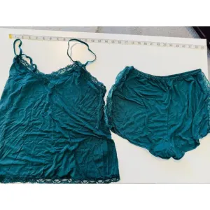 Avidlove Sleepwear Set Cami and Shorts Floral Lace Womens Medium Aqua Green
