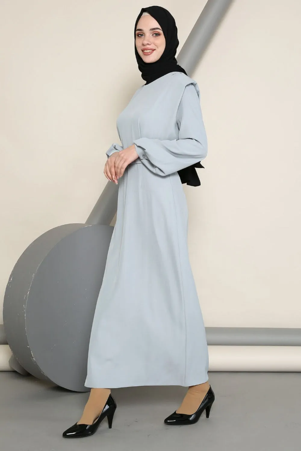Ayshan Sophisticated Modest Dress | Sky Blue