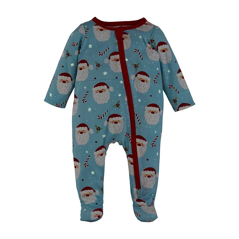 Baby Blue Santa Glow Onesie