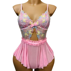 Babydoll Bodysuit - Soft Net, Adjustable Fit!