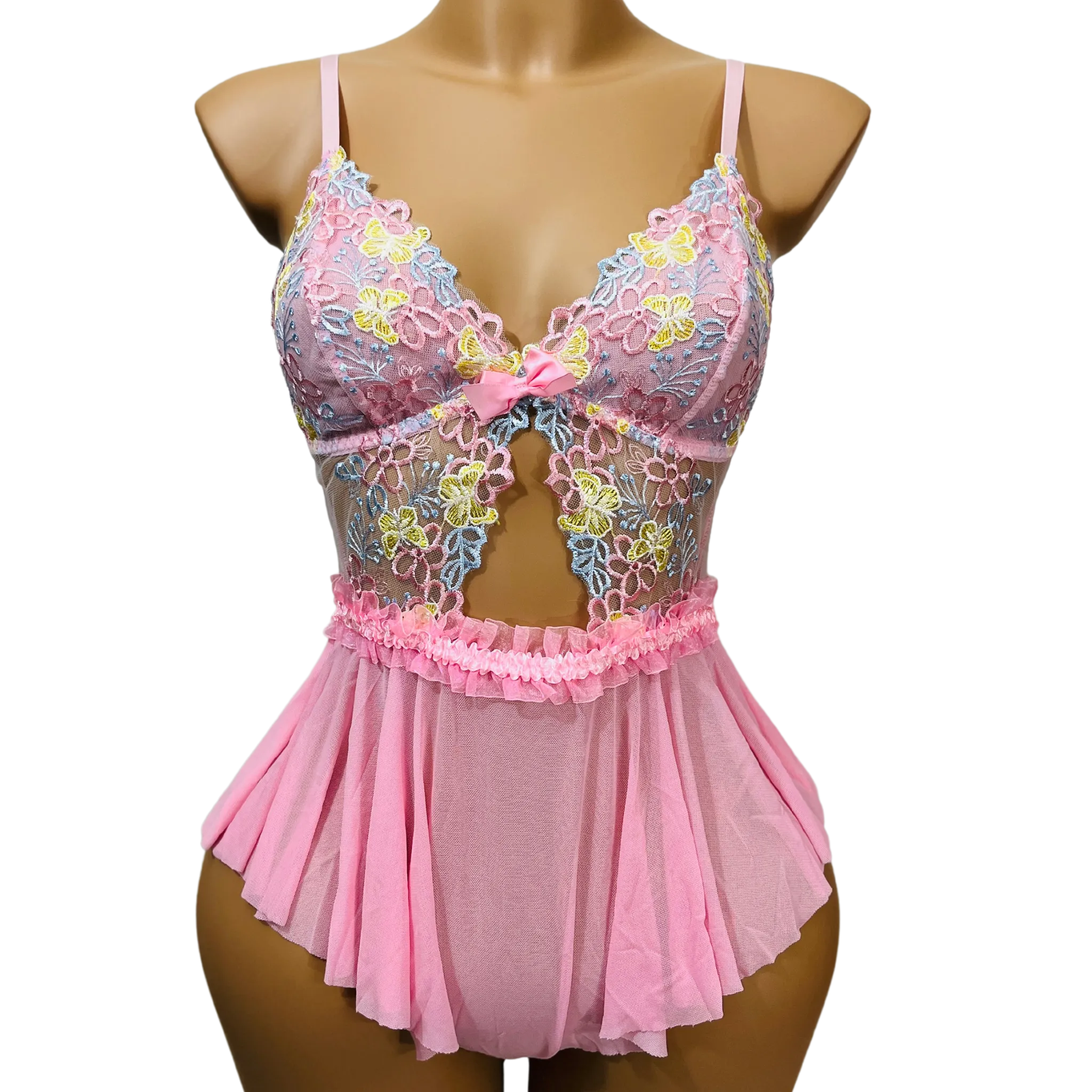 Babydoll Bodysuit - Soft Net, Adjustable Fit!