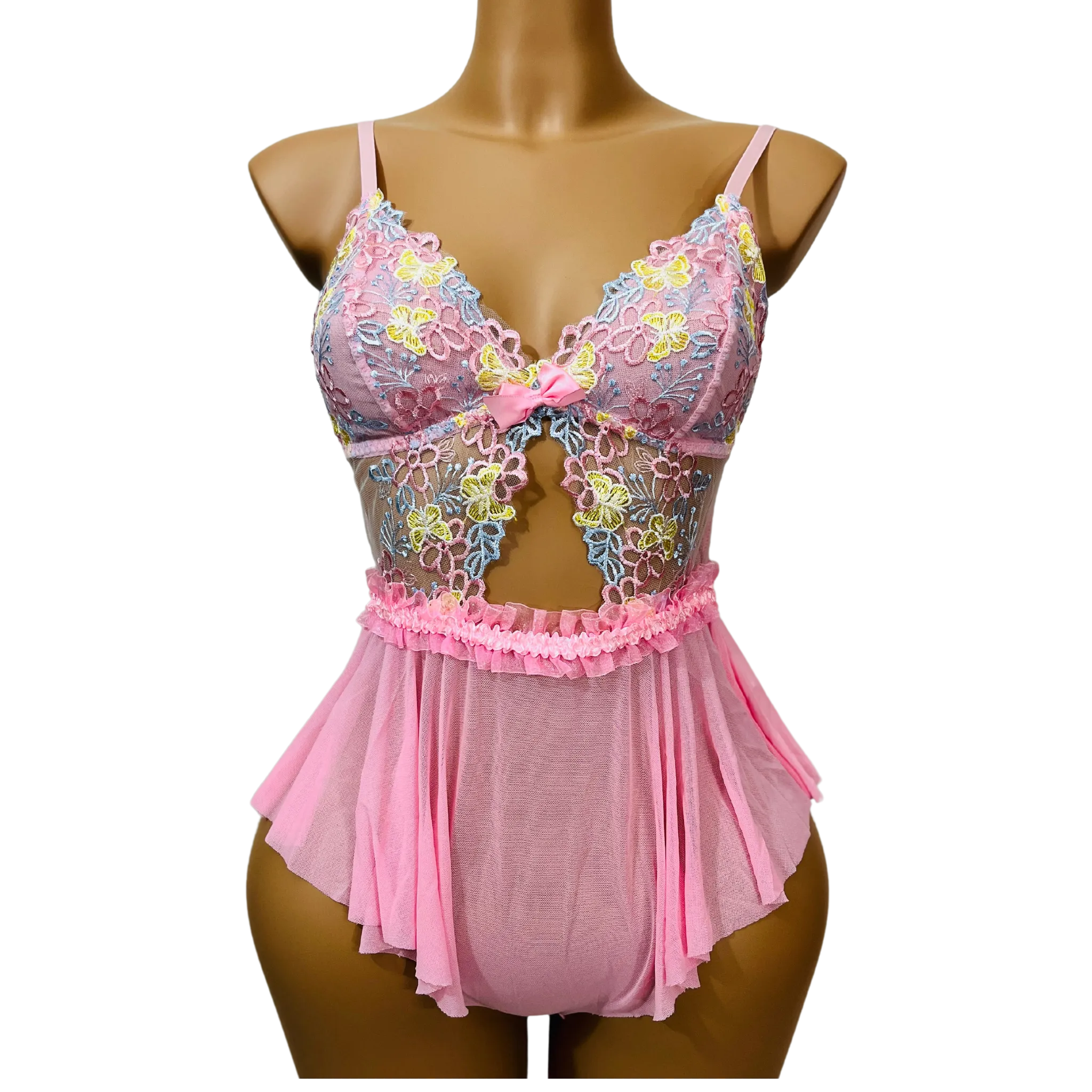 Babydoll Bodysuit - Soft Net, Adjustable Fit!