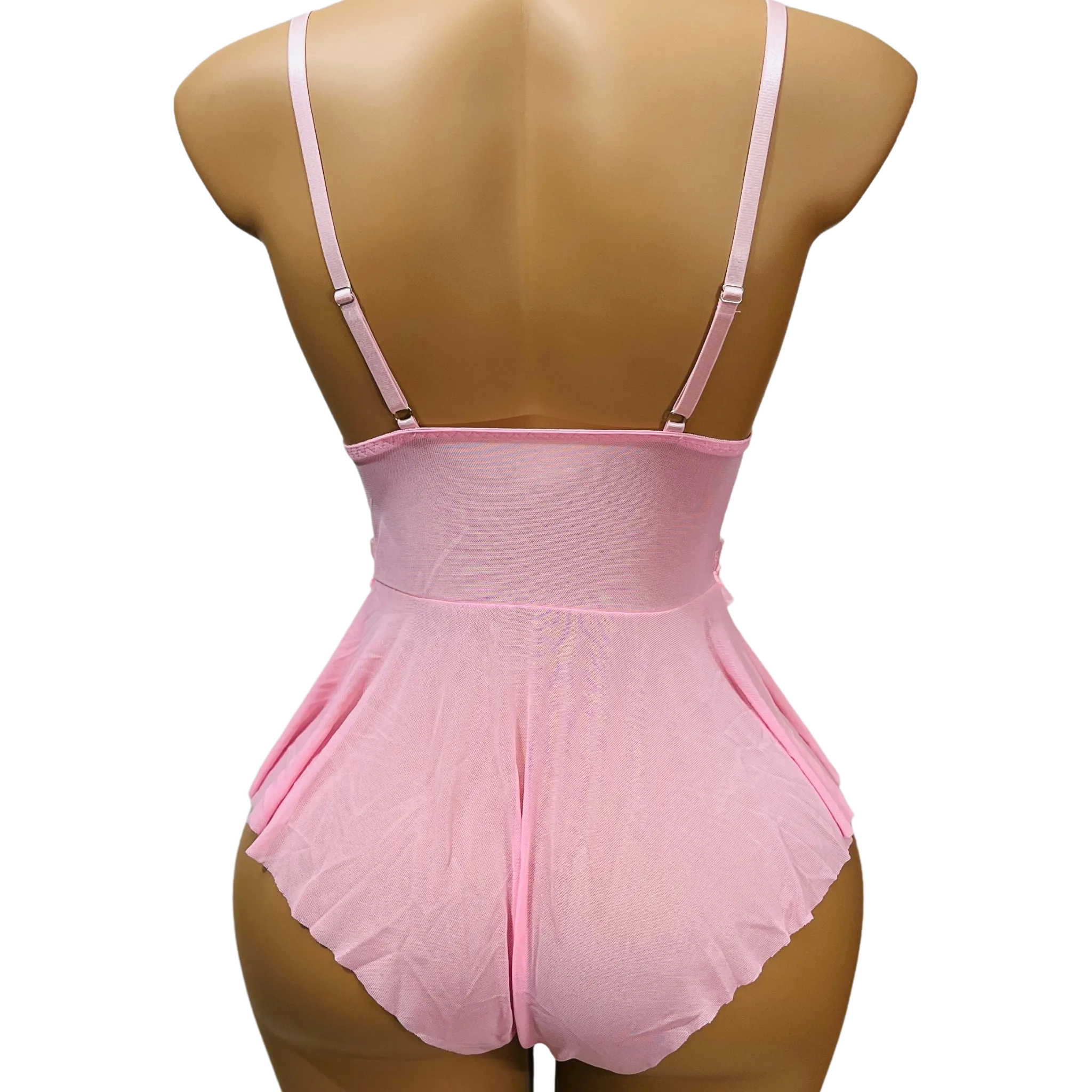 Babydoll Bodysuit - Soft Net, Adjustable Fit!
