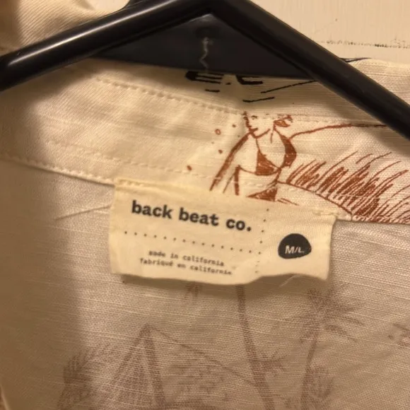 Back beat co. M/L Hawaiian linen blend slightly cropped top