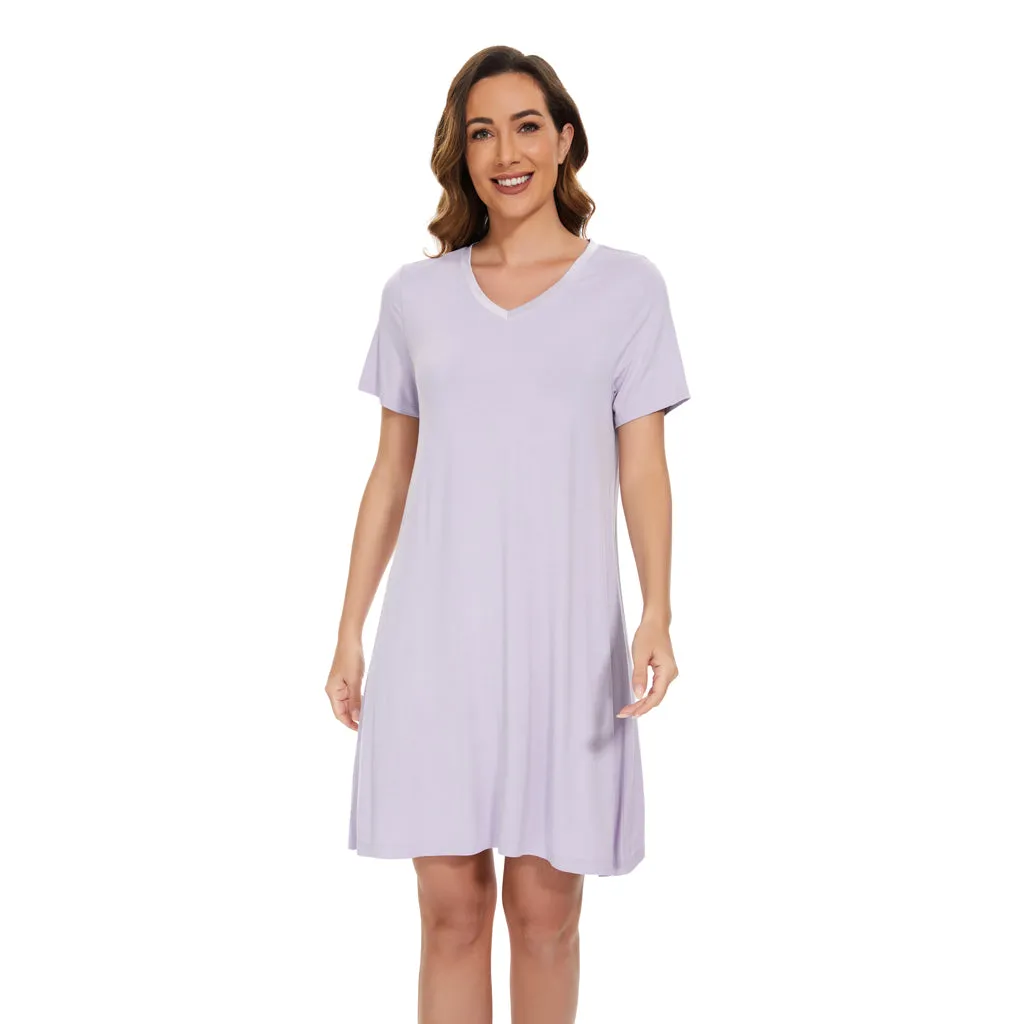 Bamboo Short Sleeve Nightdress (A-Line)