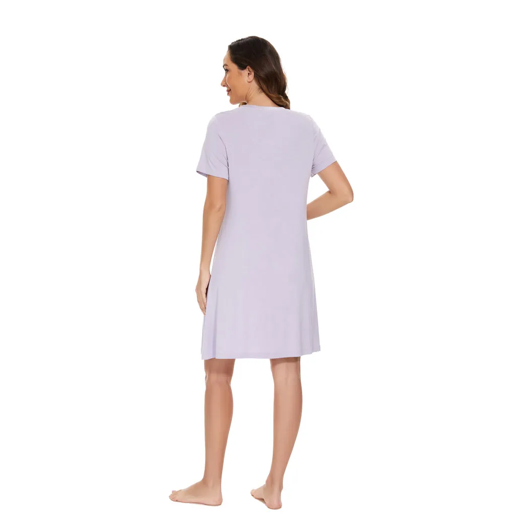 Bamboo Short Sleeve Nightdress (A-Line)