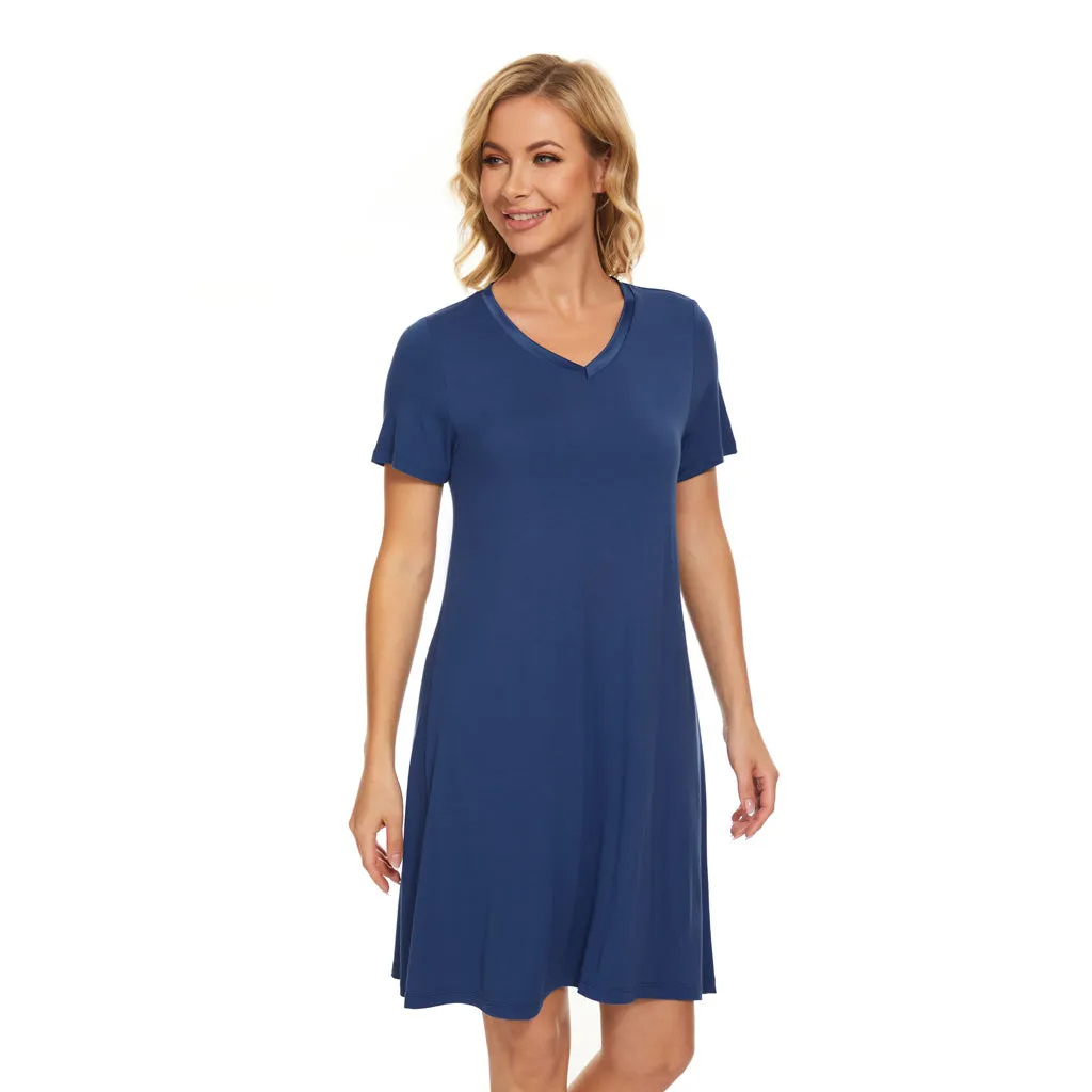 Bamboo Short Sleeve Nightdress (A-Line)