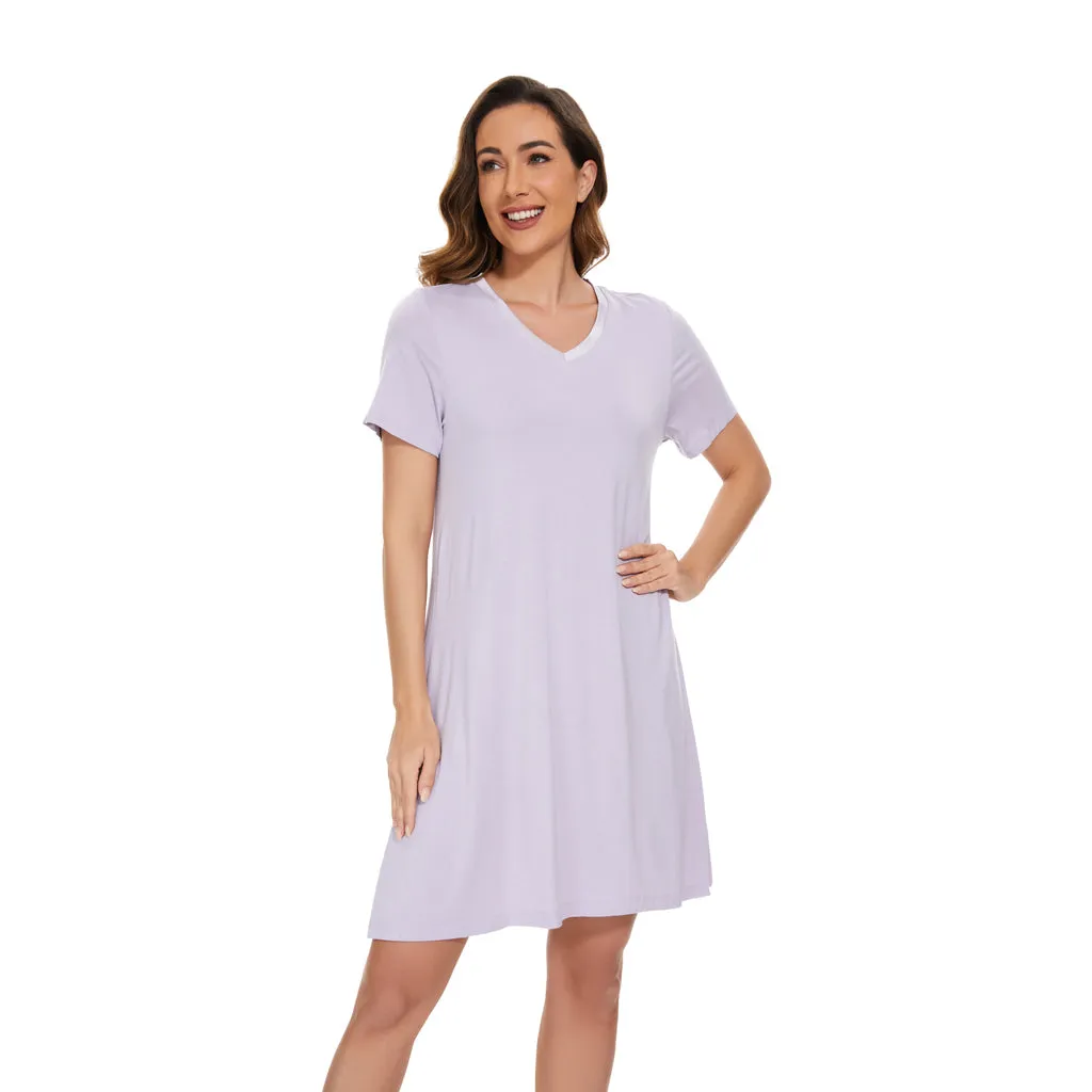 Bamboo Short Sleeve Nightdress (A-Line)