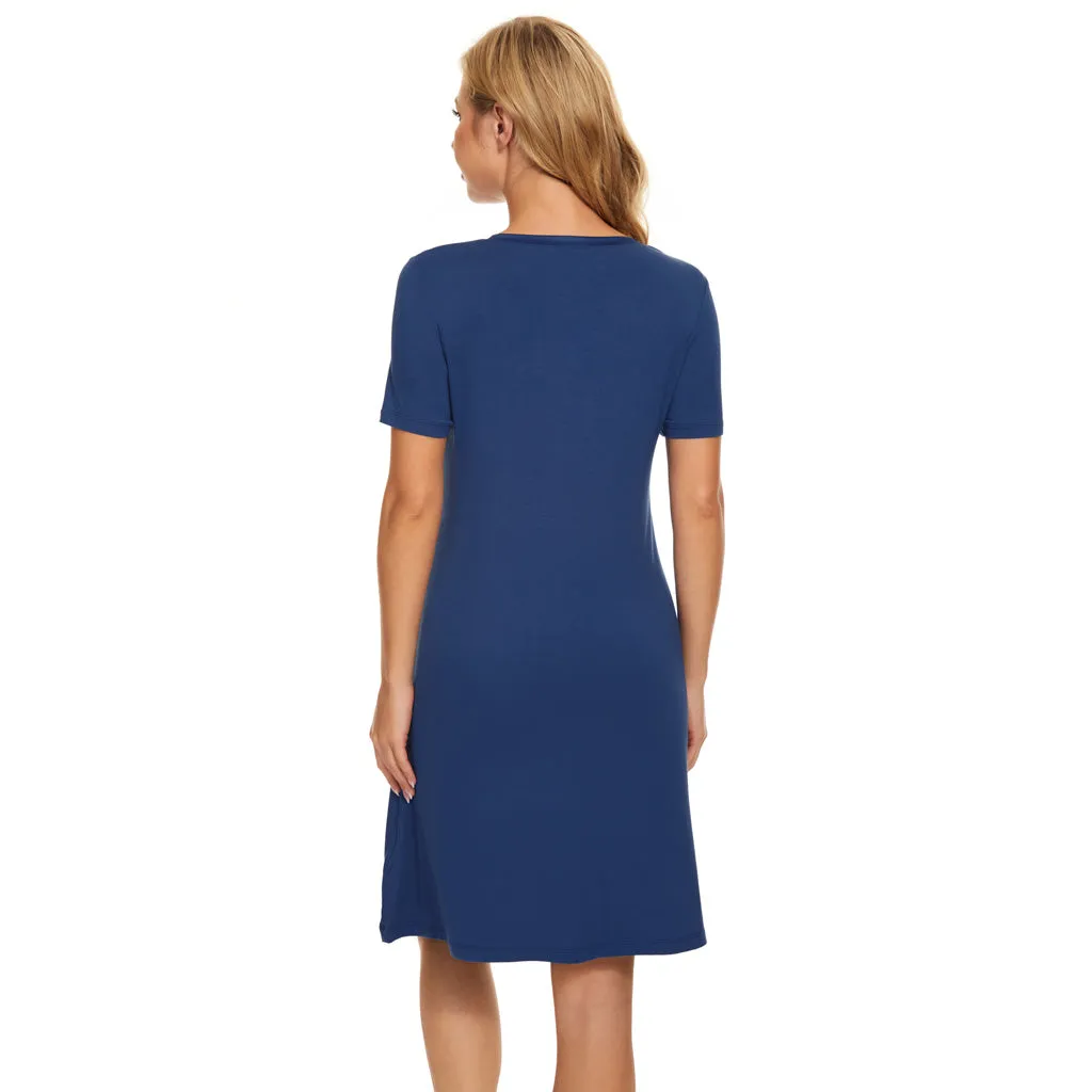 Bamboo Short Sleeve Nightdress (A-Line)