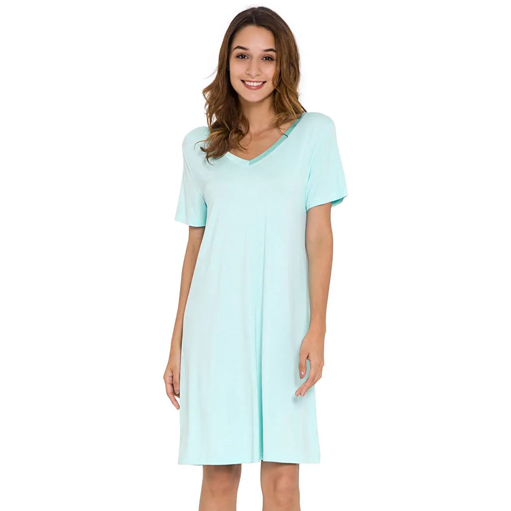 Bamboo Short Sleeve Nightdress (A-Line)
