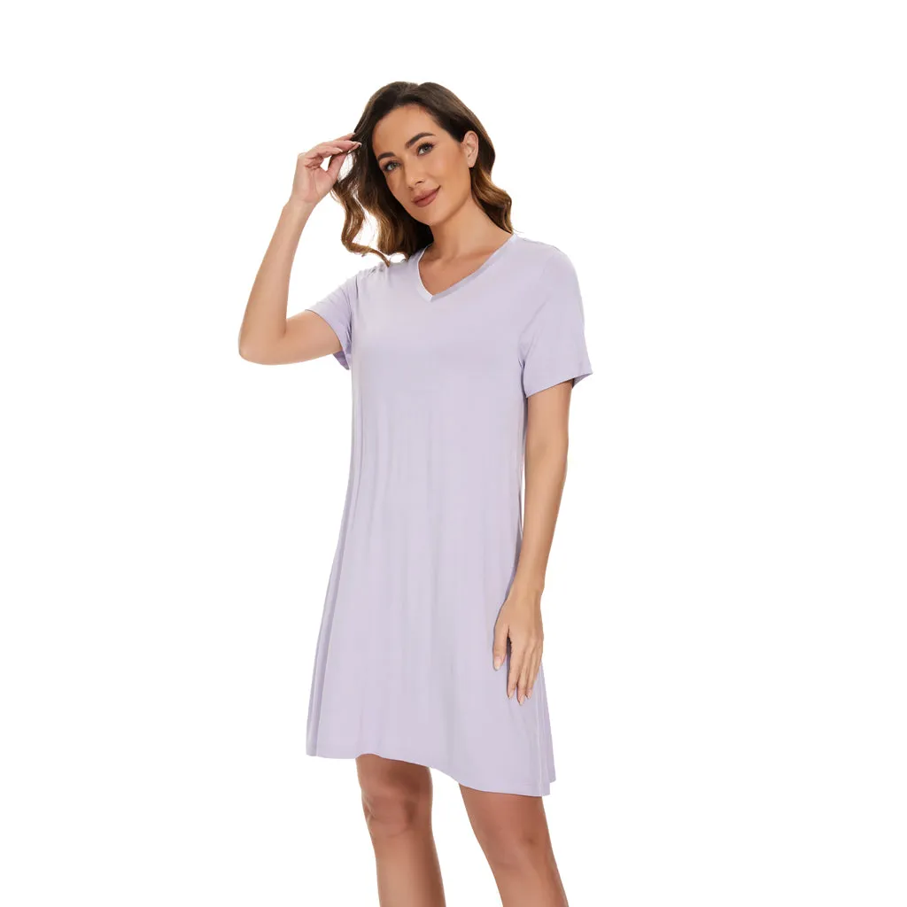 Bamboo Short Sleeve Nightdress (A-Line)