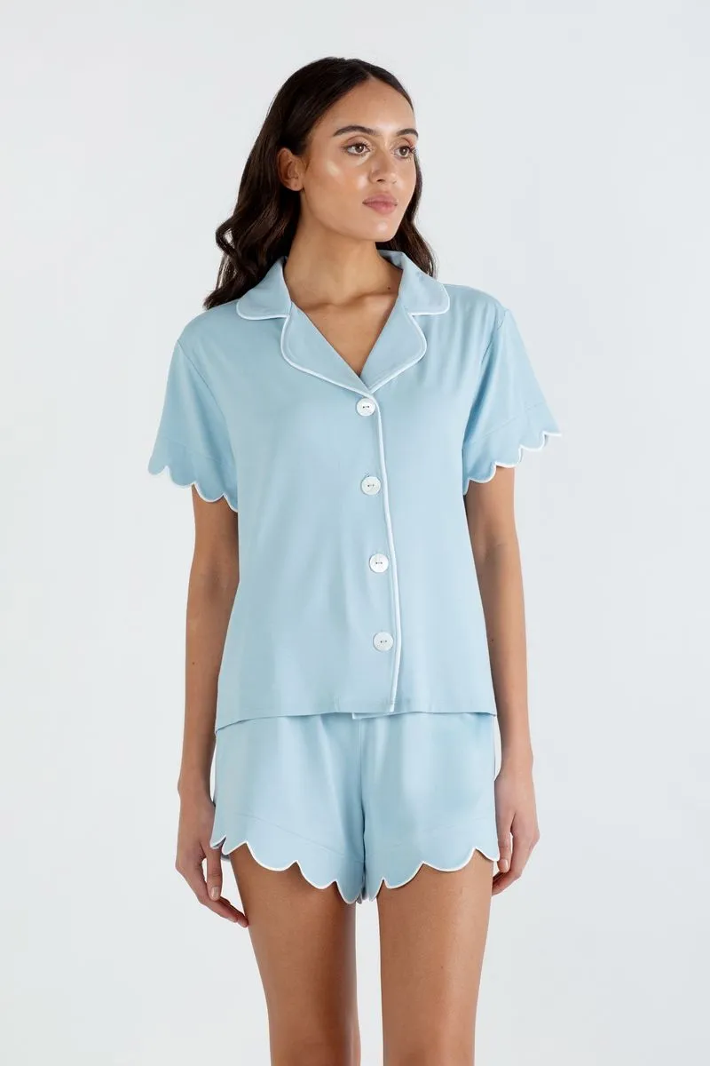 Bamboo Sleepwear Shorts Set (Blue)