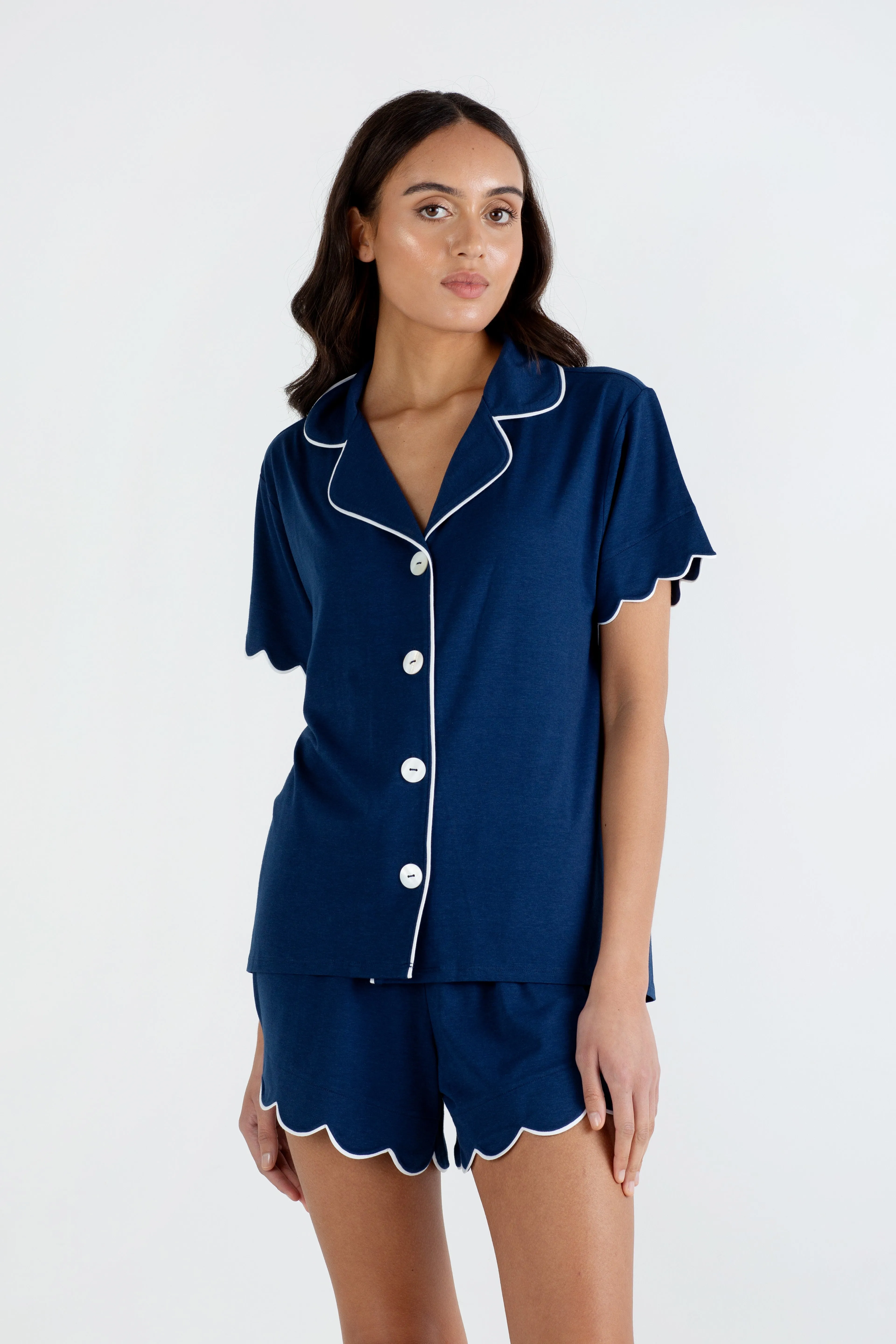 Bamboo Sleepwear Shorts Set (Navy)