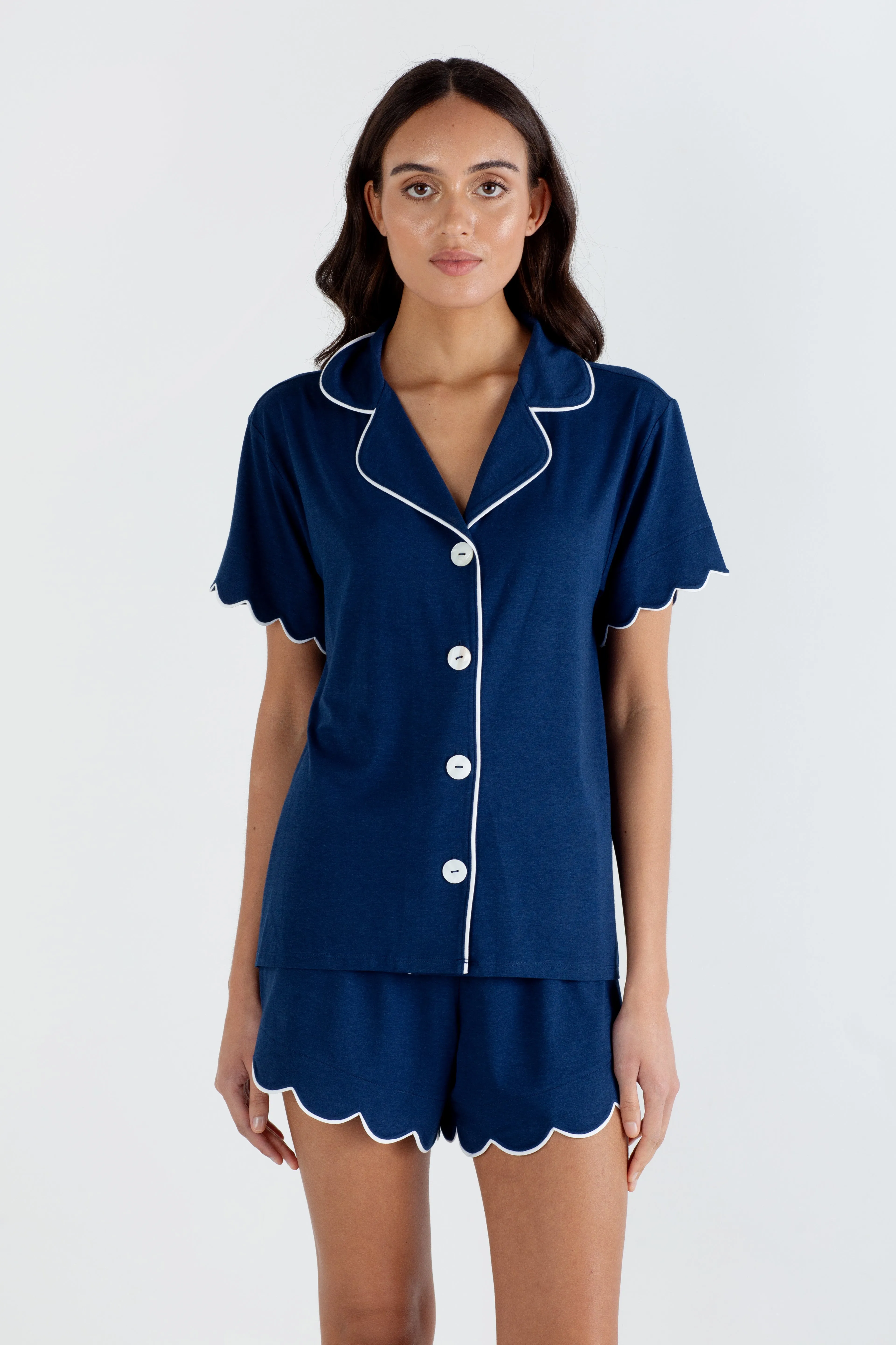 Bamboo Sleepwear Shorts Set (Navy)