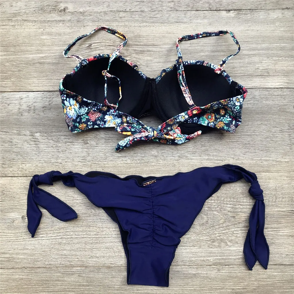 Bandeau Floral Print Bikini