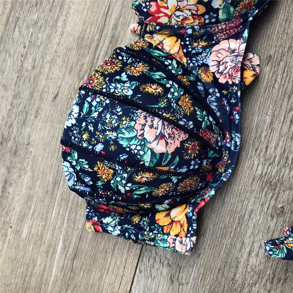 Bandeau Floral Print Bikini