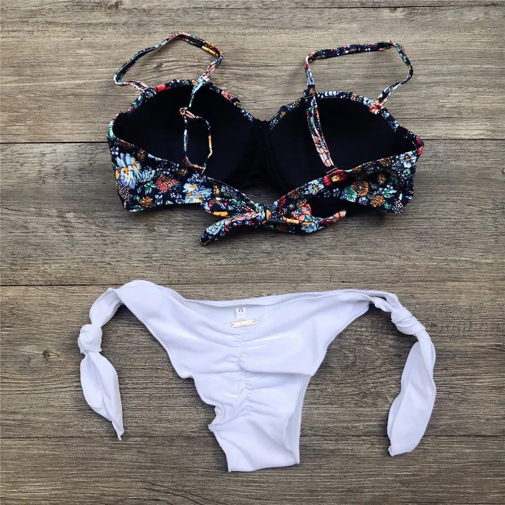 Bandeau Floral Print Bikini