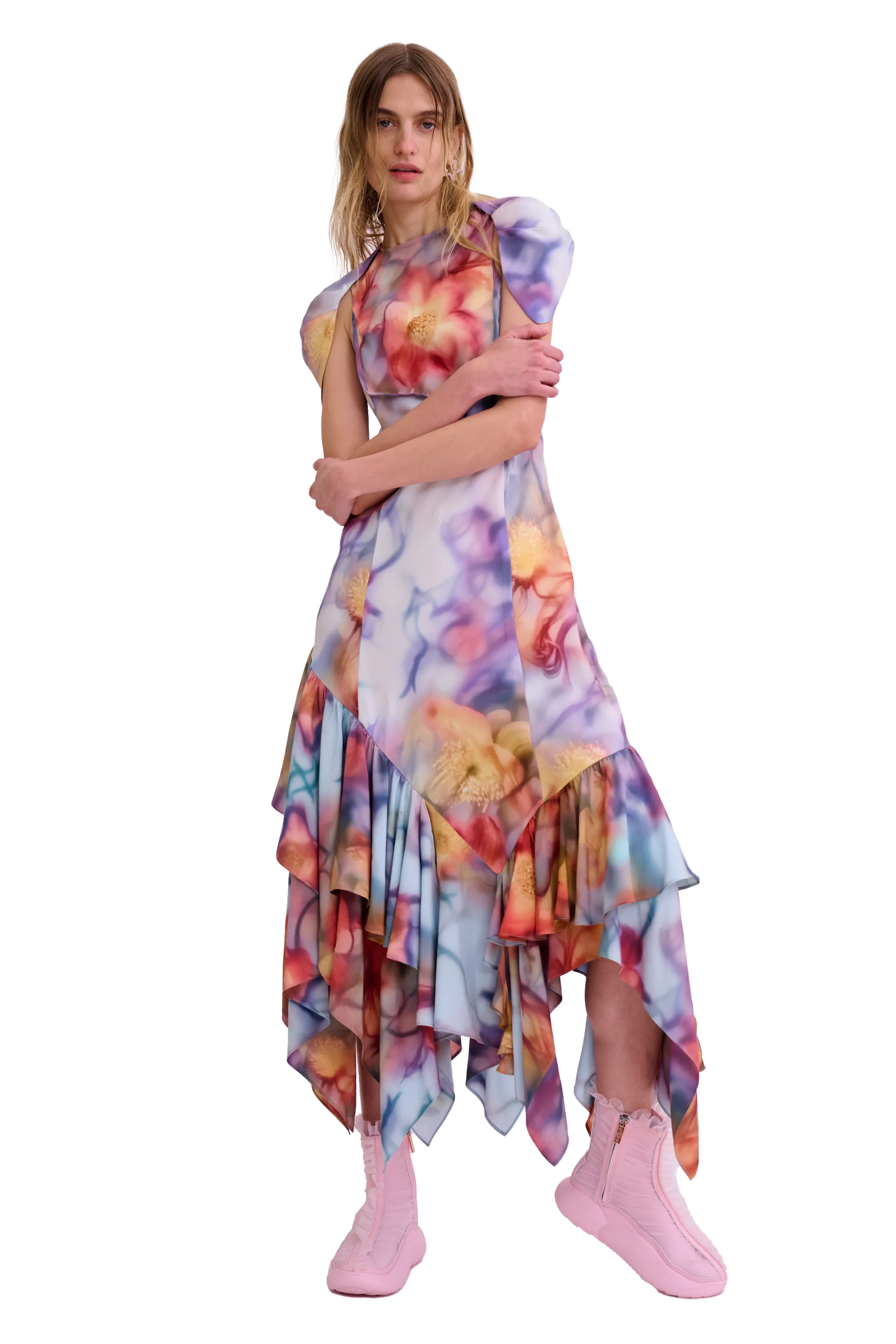 BARBED FLORAL HILLARY DRESS