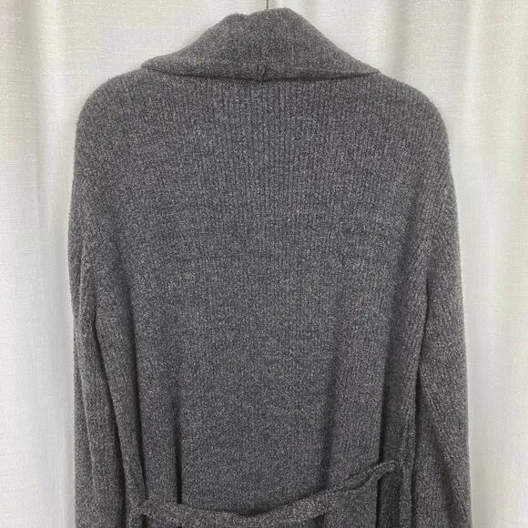 Barefoot Dreams Dark Gray Cozychic Lite Ribbed Robe Sz.2(M)
