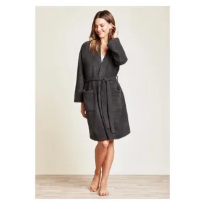 Barefoot Dreams Dark Gray Cozychic Lite Ribbed Robe Sz.2(M)