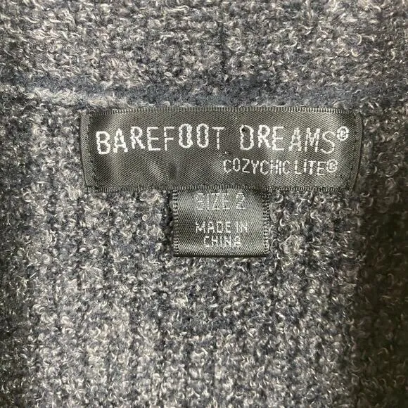 Barefoot Dreams Dark Gray Cozychic Lite Ribbed Robe Sz.2(M)