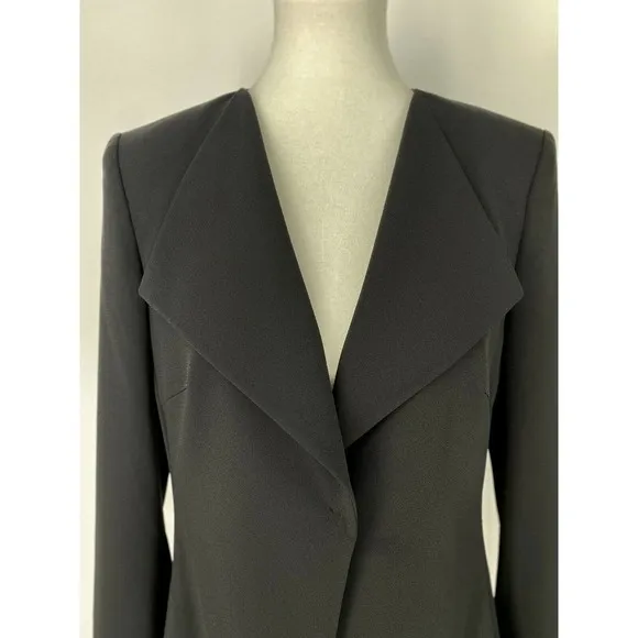 Basler Venice Black Pointed Hem Short Blazer Jacket Womens Size 38 US 8 Career