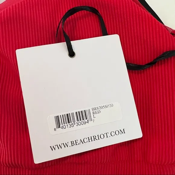 BEACH RIOT Aria Sports Bra in Red Size Large