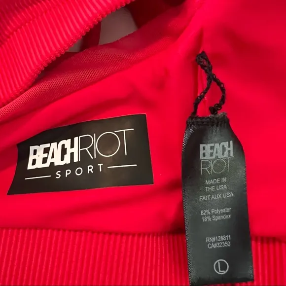 BEACH RIOT Aria Sports Bra in Red Size Large