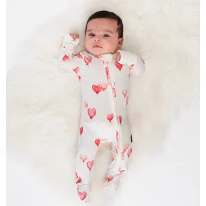 Belan.J Baby Girls Zipper Sleeper - Heart Balloons