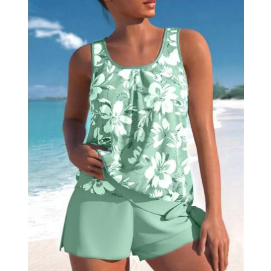 Bellona® | Women'S Floral Print Two Piece Swimsuit Set Bright