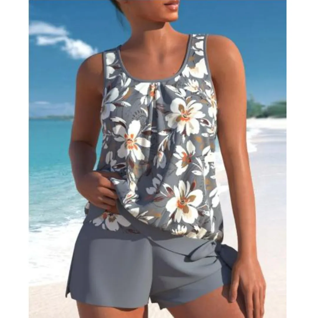 Bellona® | Women'S Floral Print Two Piece Swimsuit Set Bright