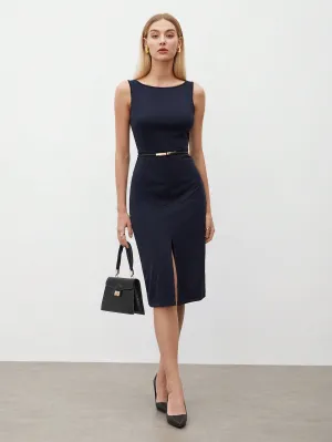 BIZwear Ladies' Solid Color Split Dress