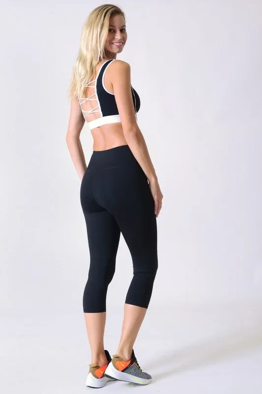 Black Capri Activewear Leggings