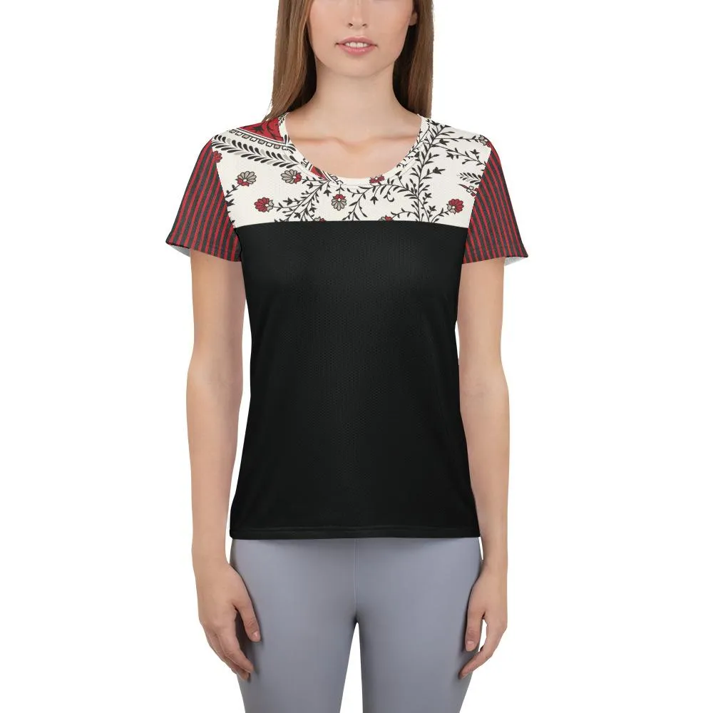 Black Paisley - Women's Athletic T-shirt