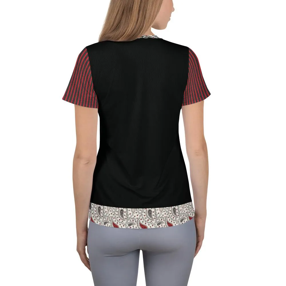 Black Paisley - Women's Athletic T-shirt