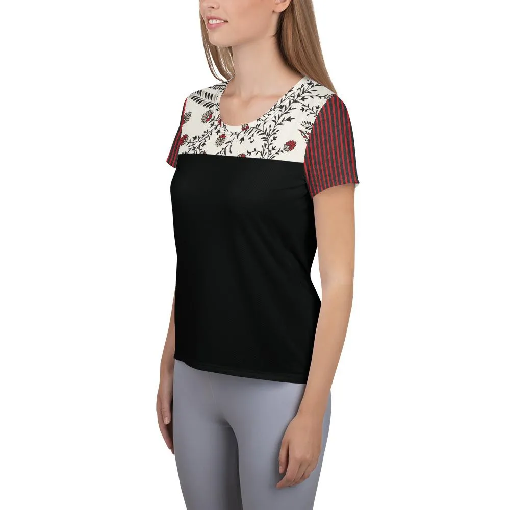 Black Paisley - Women's Athletic T-shirt