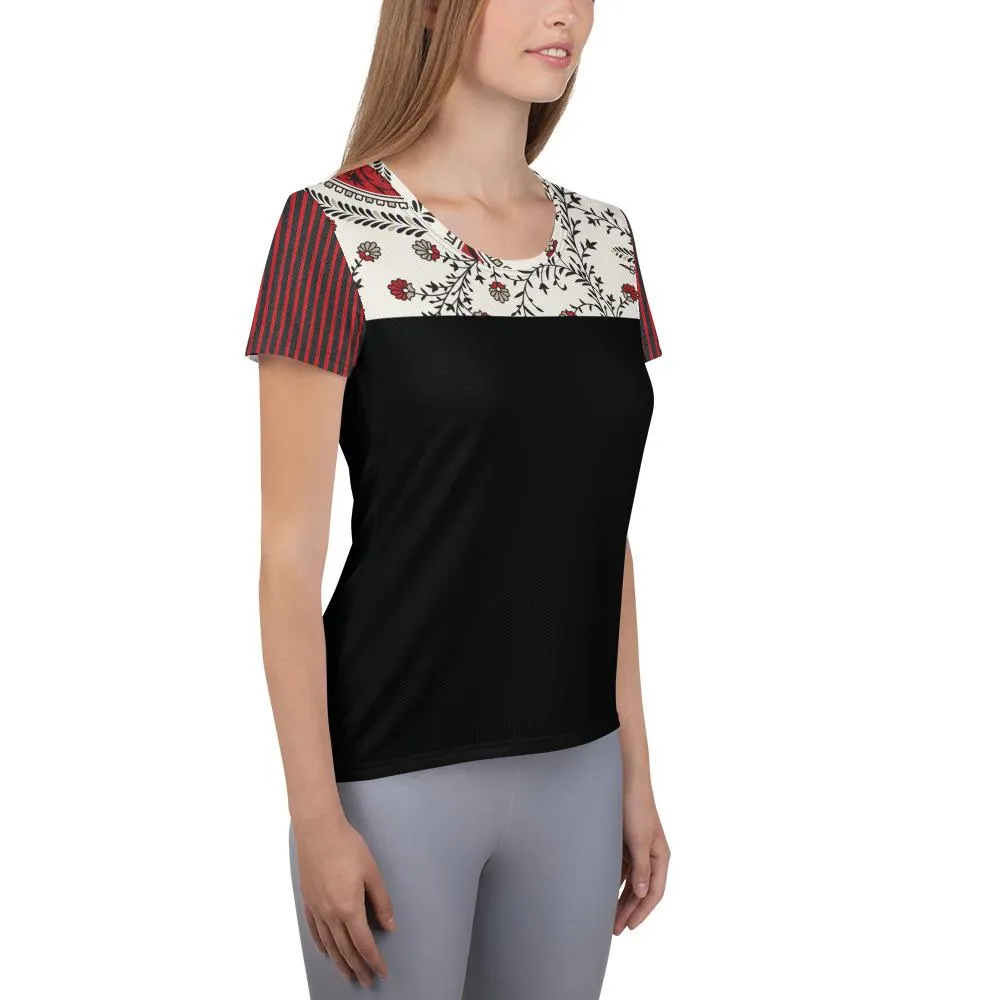 Black Paisley - Women's Athletic T-shirt