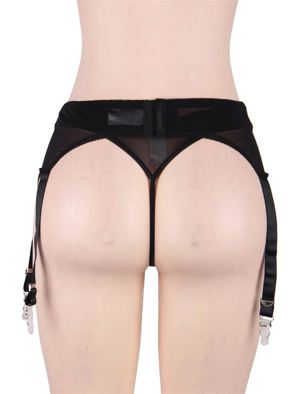 Black Sexy Lace Garter Panty