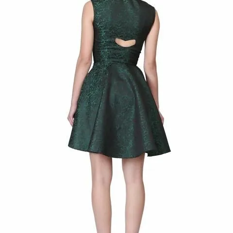 Black short sleeveless high caller gothic dress