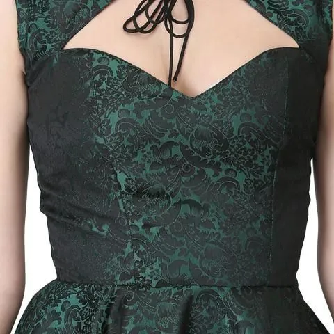 Black short sleeveless high caller gothic dress