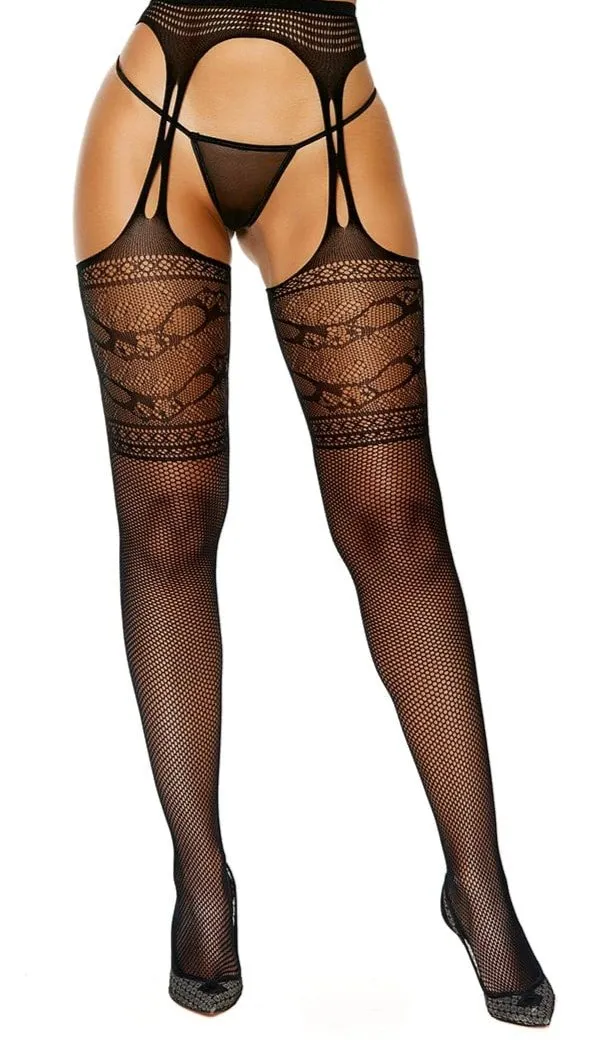 Black Suspender Pantyhose