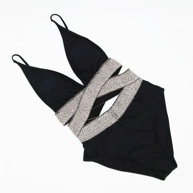 Bling Bling Golden Blet One Piece Swimsuit