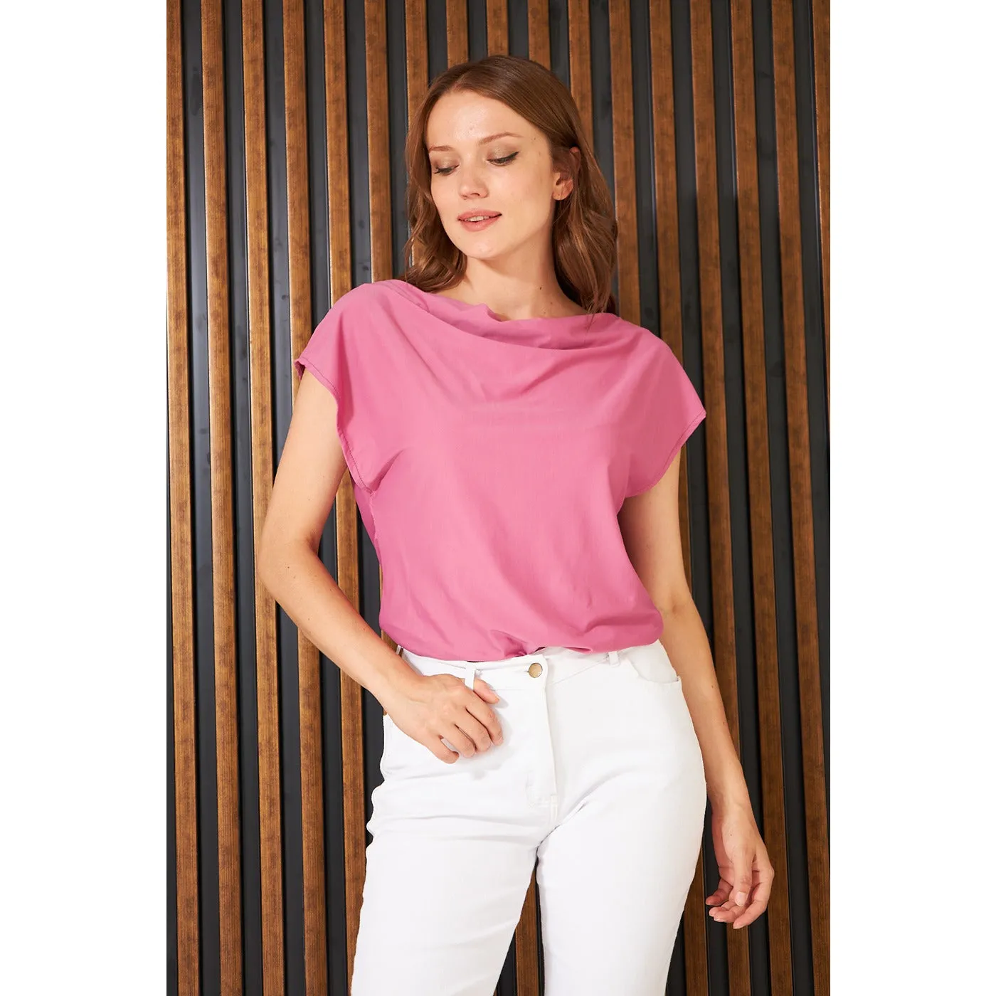 Blush Cowl Neck Top