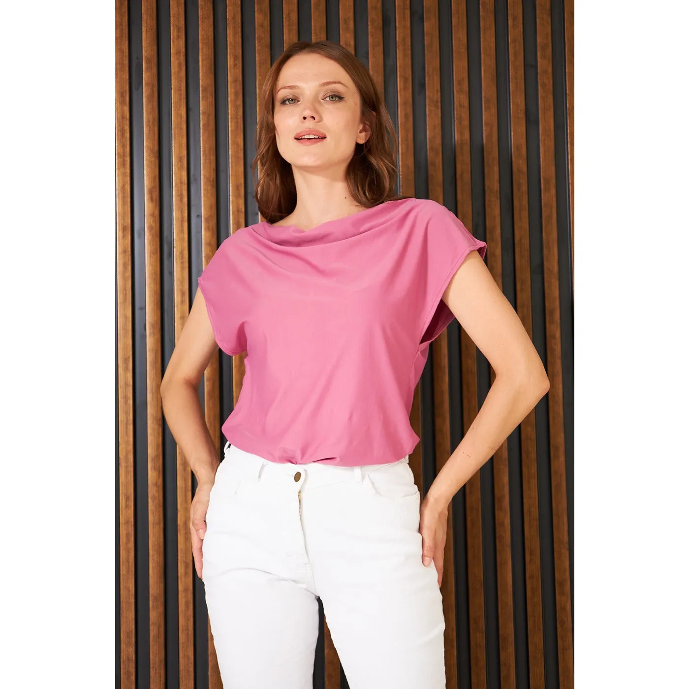 Blush Cowl Neck Top