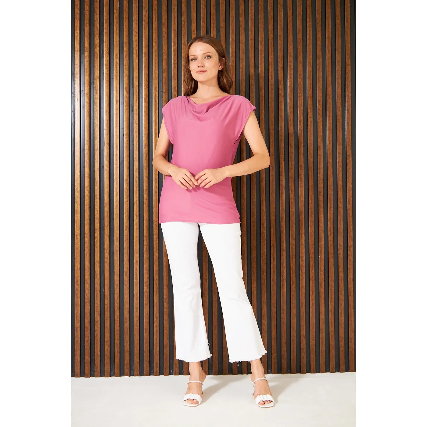 Blush Cowl Neck Top