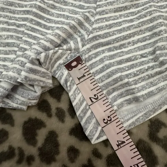 Born Sleepwear 2 Piece Super Soft Stripe Pajama Set Tank Shirts Gray Size Medium