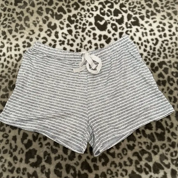 Born Sleepwear 2 Piece Super Soft Stripe Pajama Set Tank Shirts Gray Size Medium
